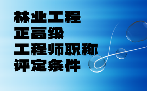 林业工程正高级工程师职称评定